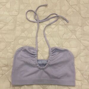 Periwinkle Halter Crop Top Urban Outfitters